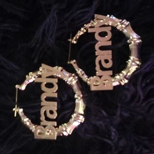 18K gold plated hoop earrings 3.5" long!